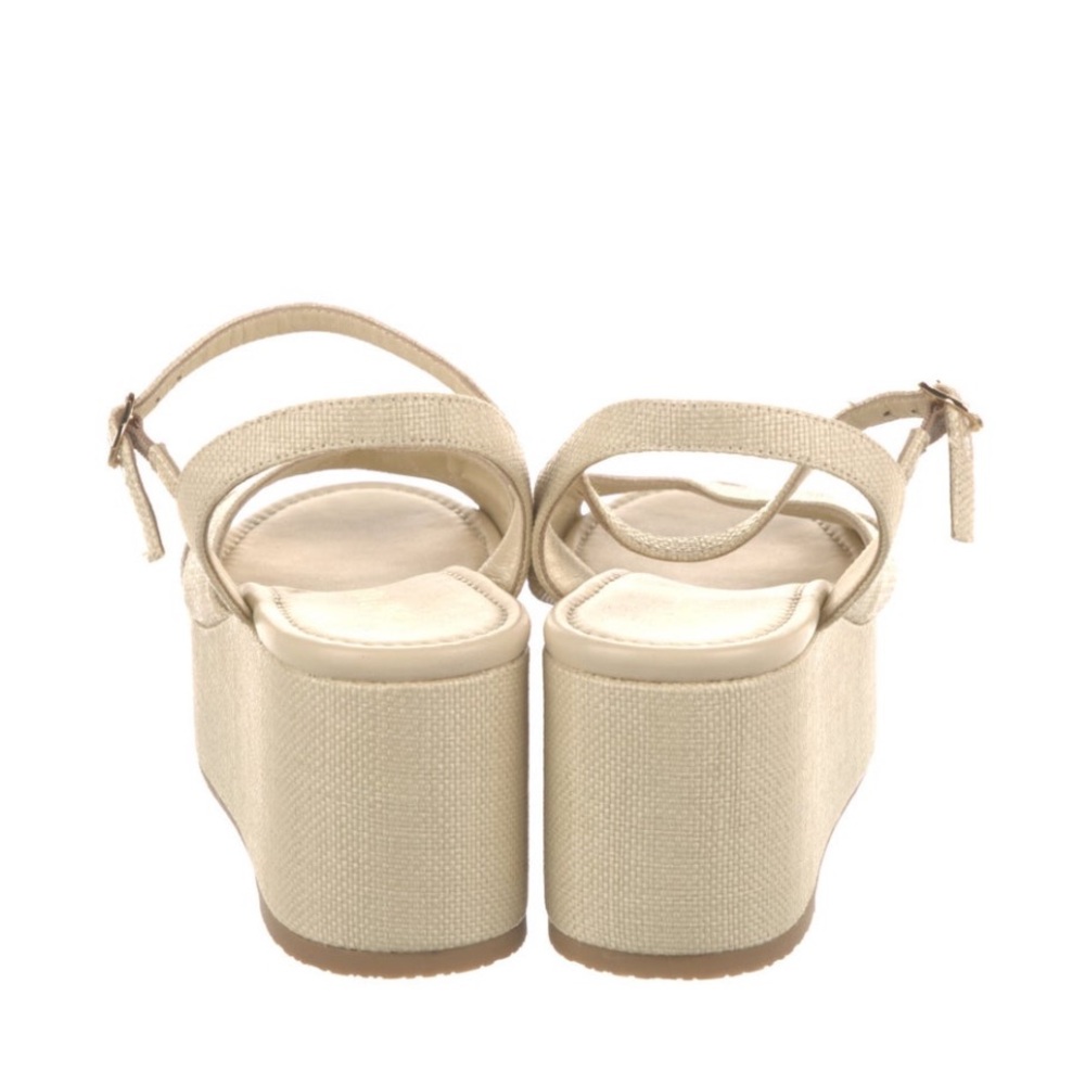 Stuart Weitzman Beige Cross-Strap Platform Sandal… - image 3